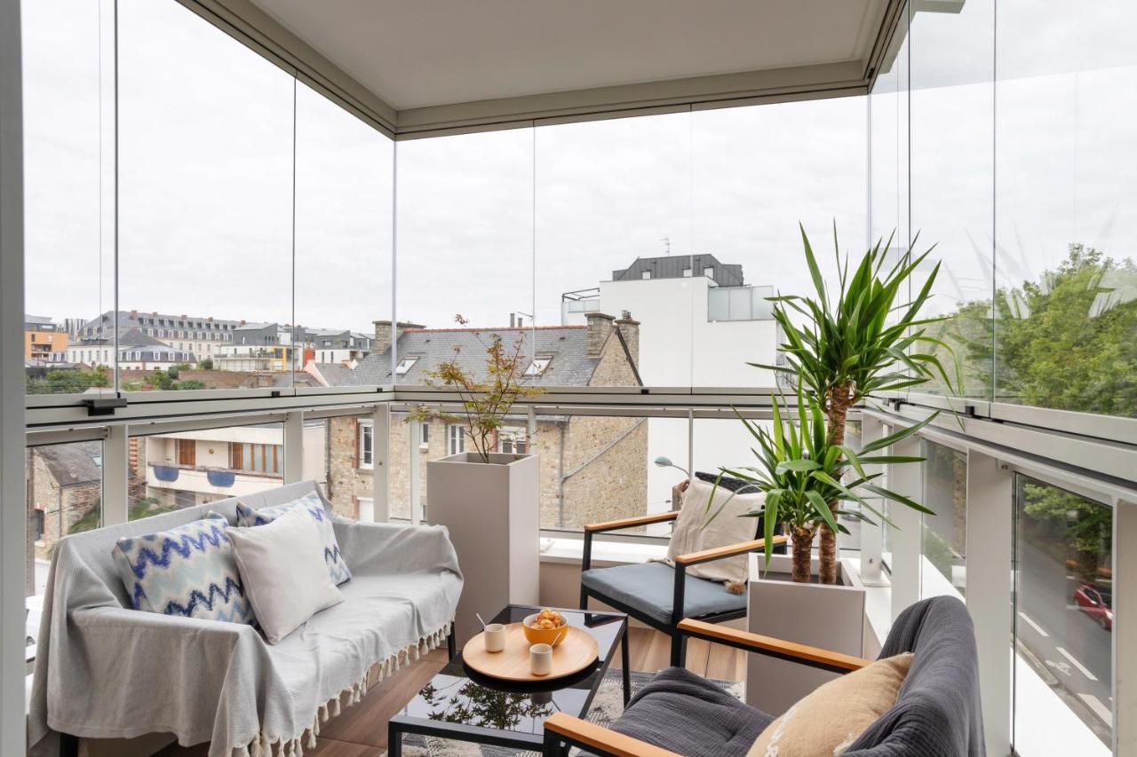 L'Air - Elegant 2 Chambres Avec Loggia Dans Residence De Haut Standing Rennes Exteriör bild